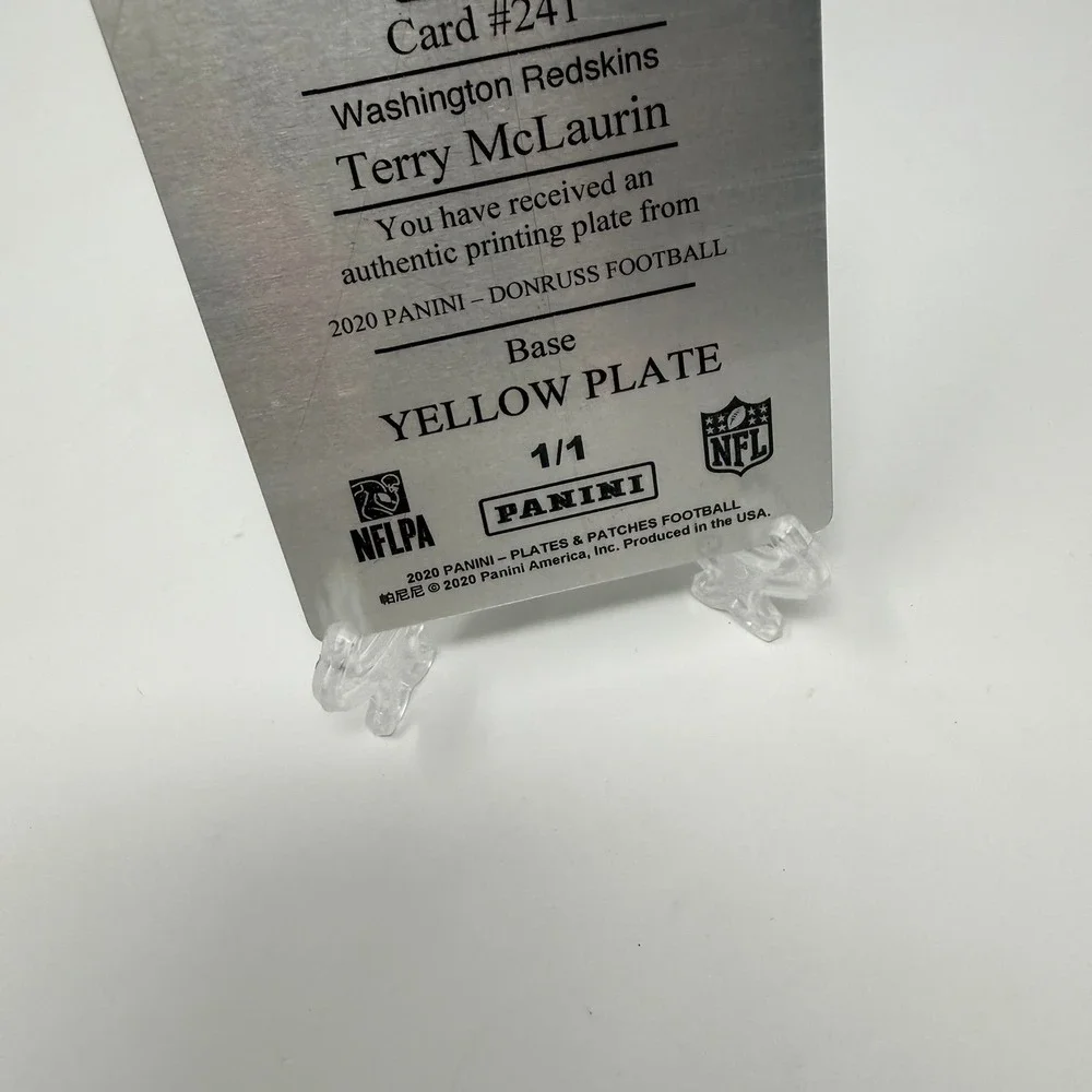 2020 Panini Donruss Terry McLaurin Printing Plate Yellow #241 1/1